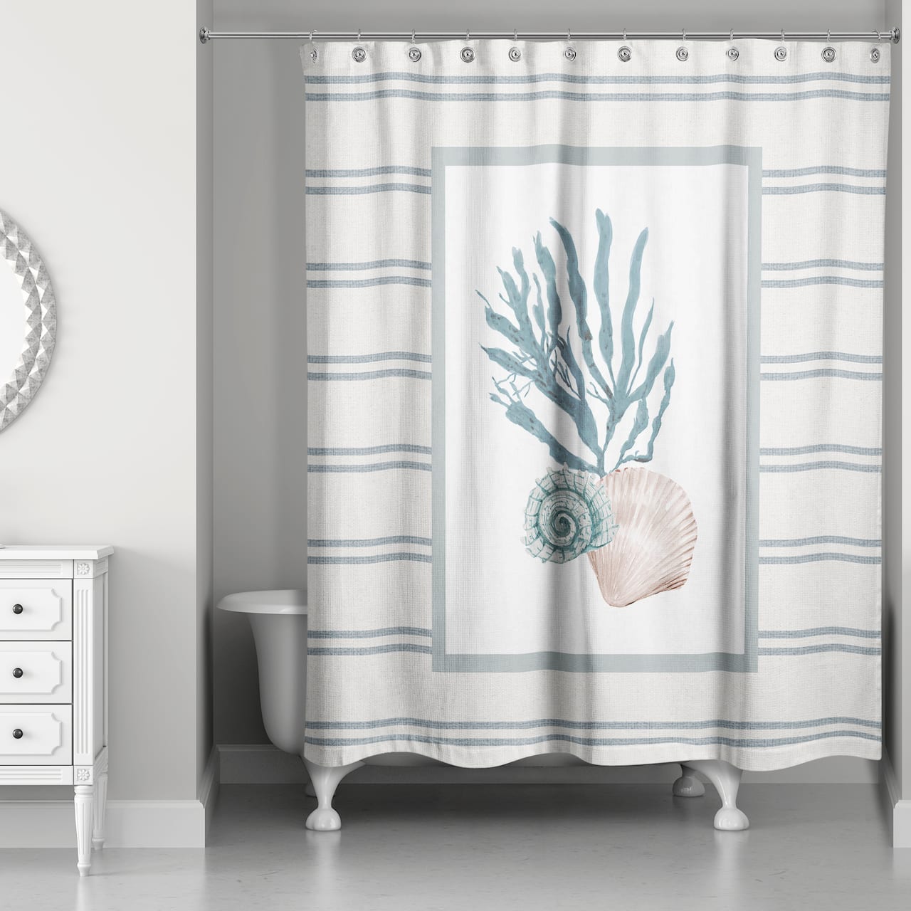 Snail and Olive Shell 71" x 74" Shower Curtain
